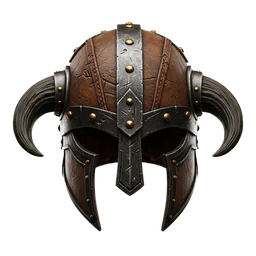Barbarian Helmet Horned and Riveted
