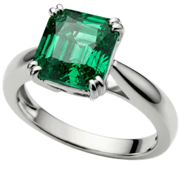Platinum Ring with Emerald
