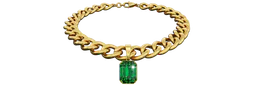 Gold Necklace with Emerald